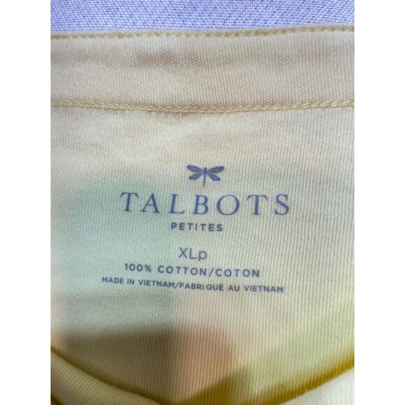 Talbots T-Shirt Dress Womens XLp Butter Yellow Cotton Dress Casual Pullover - Picture 2 of 8